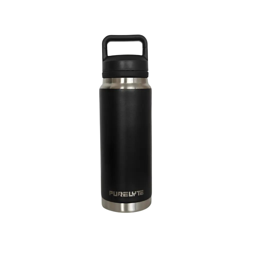 A Black 800mL Purelyte Stainless Steel Insulated Bottle