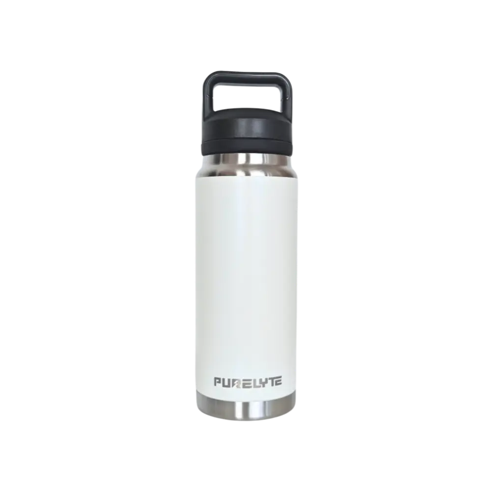 A White 800mL Purelyte Stainless Steel Insulated Bottle