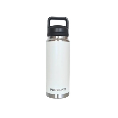 A White 800mL Purelyte Stainless Steel Insulated Bottle